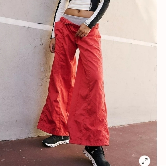 FP Movement by Free People Pants - Free People Movement Syrah Red Nina Packable Pants Large Wide Adjustable Leg
